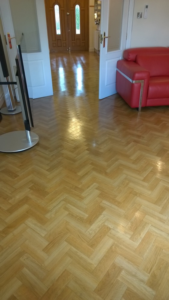 image shows: Cleaning Solid Wood, Engineered Wood and Parquet Tiled Flooring